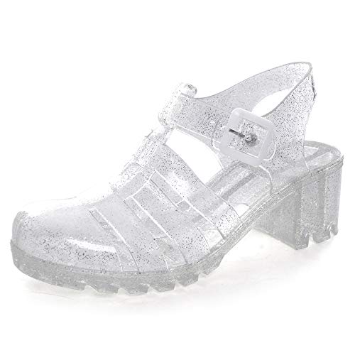 Retro Crystal Jelly Sandals for Women