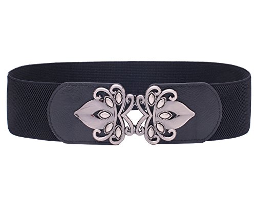 Vintage Elastic Stretch Waist Belt in Black