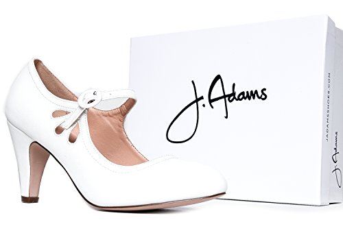 Vintage Mary Jane Pumps with Ankle Strap – White