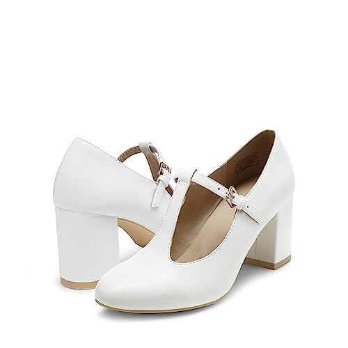 Vintage T-Strap Chunky Heel Mary Jane Pumps