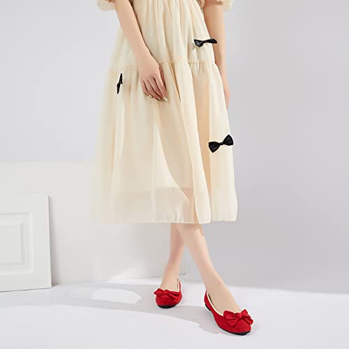 Elegant Black Bow Ballet Flats for Women