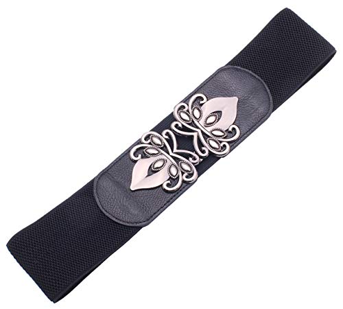 Vintage Elastic Stretch Waist Belt in Black