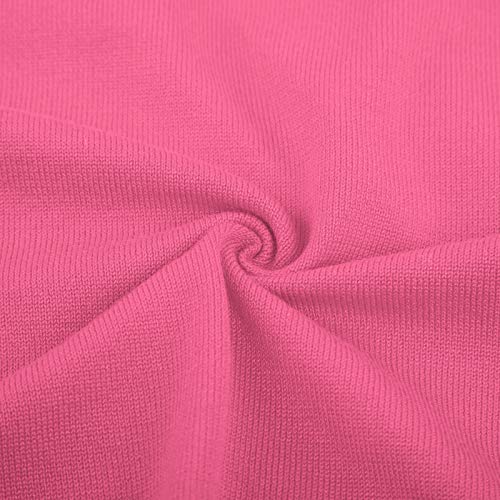 Pink Cropped Knit Cardigan with 3/4 Sleeves