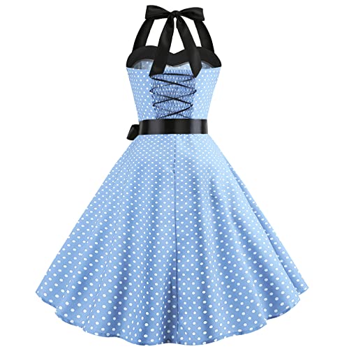 50s Rockabilly Swing Dress in Blue
