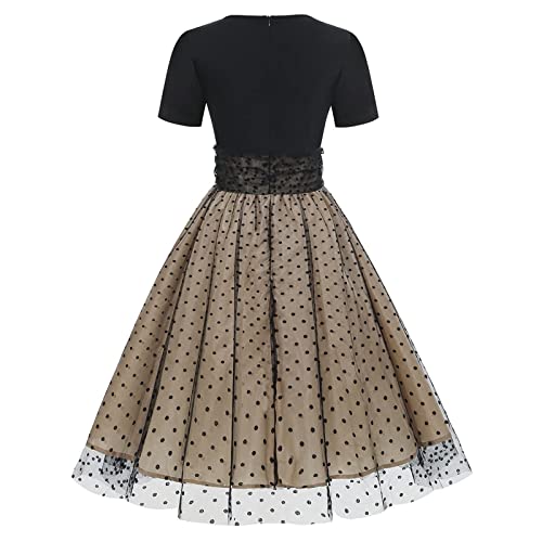 1940s Rockabilly Polka Dot A-Line Dresses
