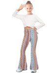 Vintage Floral Print Stretch Bell Bottom Pants