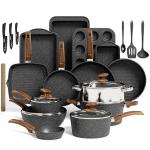 30-Piece Non-Stick Granite Cookware Set