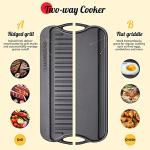 Overmont 17x9.8" Cast Iron Griddle Grill Pan