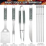 24-Piece BBQ Grill Tool Set with Thermometer