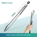 17-Inch Stainless Steel BBQ Grill Tongs