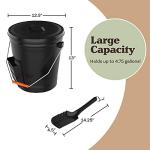 4.75-Gallon Metal Ash Bucket with Lid and Shovel