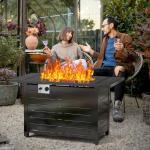 Xbeauty 43" Propane Fire Pit Table with Lid