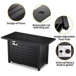 Xbeauty 43" Propane Fire Pit Table with Lid