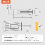 VEVOR 13-Piece R8 Collet Set for Milling Machines