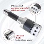 2" R8 Boring Head Tool Set with 9 Carbide Bars