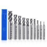 10-Piece 4-Flute End Mill Set for CNC