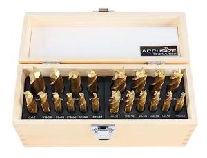 20-PC TiN-Coated H.S.S. End Mill Set
