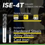 Speed Tiger ISE 1/8” Carbide End Mill 4 Flute