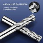 10-Piece 4-Flute End Mill Set for CNC
