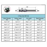 CNC Carbide End Mill Set, 8-Piece 2-12mm