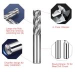 10-Piece 4-Flute End Mill Set for CNC