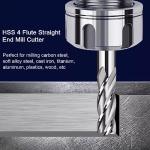 10-Piece 4-Flute End Mill Set for CNC