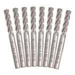 8-Pack 1/4 Inch HSS End Mill Cutting Bits
