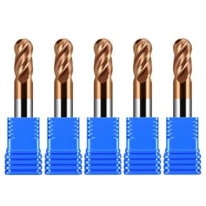 5PCS 1/8" Carbide Ball Nose End Mill Bits