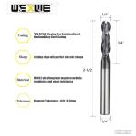Ball Nose Carbide End Mill, 2 Flute, 1/8" Shank