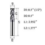 Hunricho 1/2'' Carbide Square End Mill Set