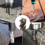 8-Pack 1/4 Inch HSS End Mill Cutting Bits