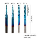 Genmitsu 4-Piece Tapered Ball Nose End Mill Set