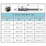 5-Piece Carbide Square End Mill Set