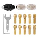 15PCS Keyless Drill Chuck Collet Set for Dremel