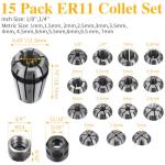 19-Piece ER11 Spring Collet Set for CNC Machines