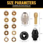 15PCS Keyless Drill Chuck Collet Set for Dremel