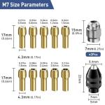 15-Piece Brass Collet and Chuck Set for Dremel