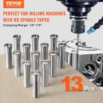 VEVOR 13-Piece R8 Collet Set for Milling Machines