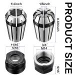 Shimeyao ER11 Spring Collet Nut Set, 9 Pieces