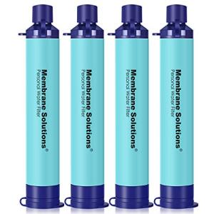 Membrane Solutions Portable Water Filter Straw - 4 Pack