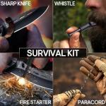 Spring Assisted Pocket Knife with Fire Starter Whistle