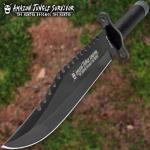 Black Jungle Hunter Survival Knife with Sheath & Kit
