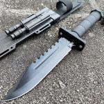 Tactical Bowie Knife with Sheath and Accessories