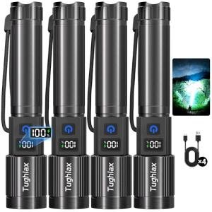 Rechargeable Tactical Flashlights - Super Bright 4-Pack