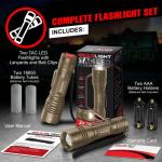 GearLight TAC LED Flashlight Pack - 2 Bright Tactical Lights
