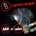 GearLight TAC LED Flashlight Pack - 2 Bright Tactical Lights