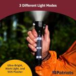 4Patriots HaloXT Rechargeable Flashlight with Survival Tools