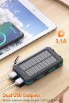 Solar Power Bank 38800mAh Fast Charger for Outdoors