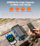 Power Bank with Crank, Solar, Flashlights & Cables