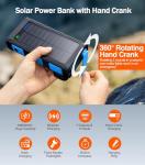 Power Bank with Crank, Solar, Flashlights & Cables